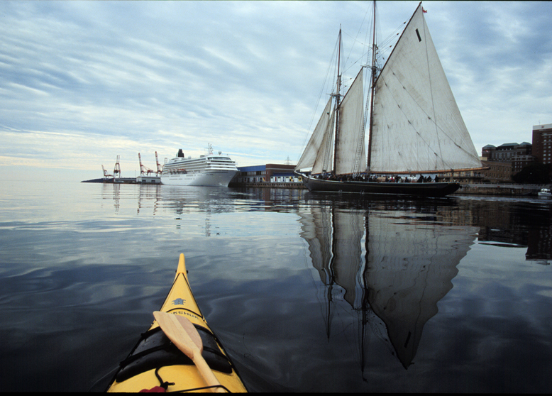 Cruise ship and Bluenose II