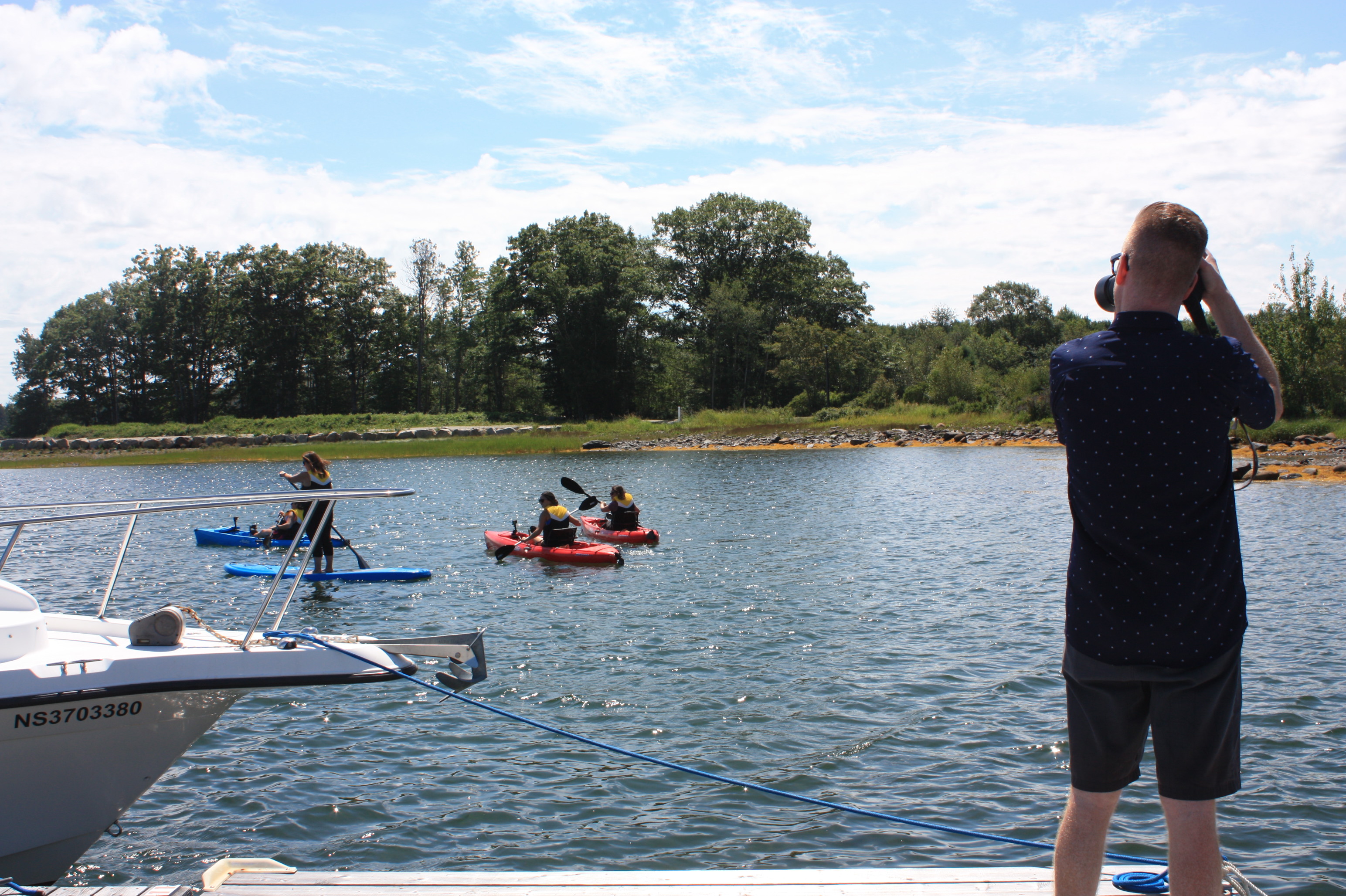 Photographer capturing content at Oak Island Resort