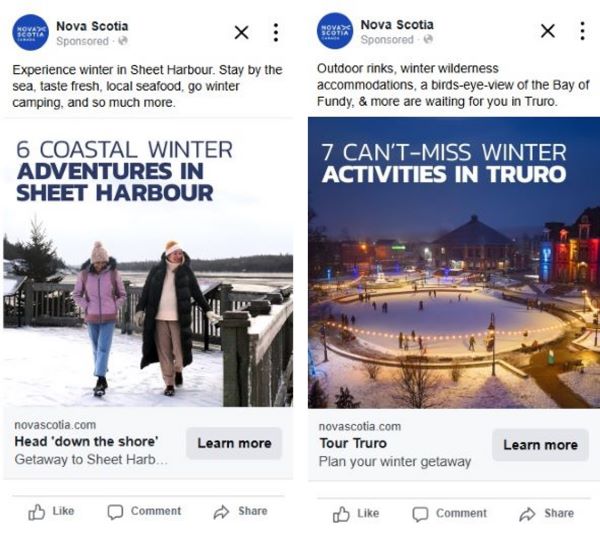 Sheet Harbour and Truro winter ads for TNS