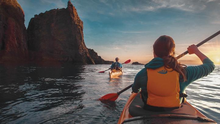 Kayaking three Sisters in Nova Scotia