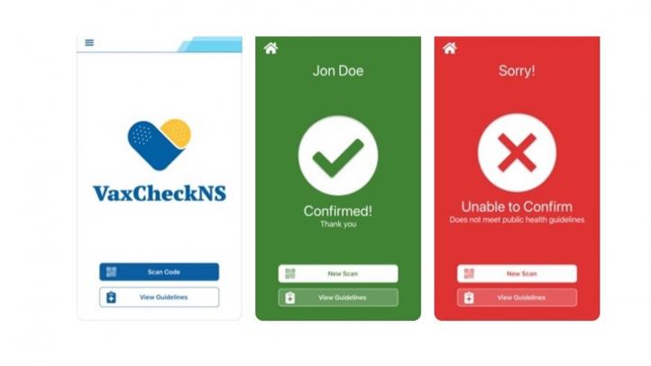 Screen shot of VaxCheckNS in the App Store.