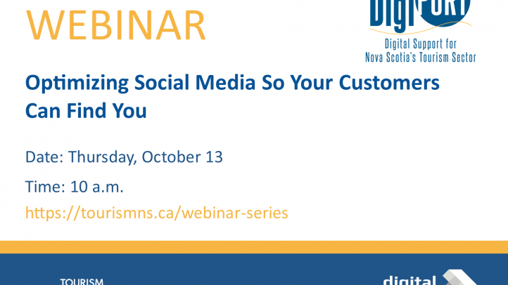 Webinar: Optimizing social media so customers can find you. Thursday, October 13 at 10am.