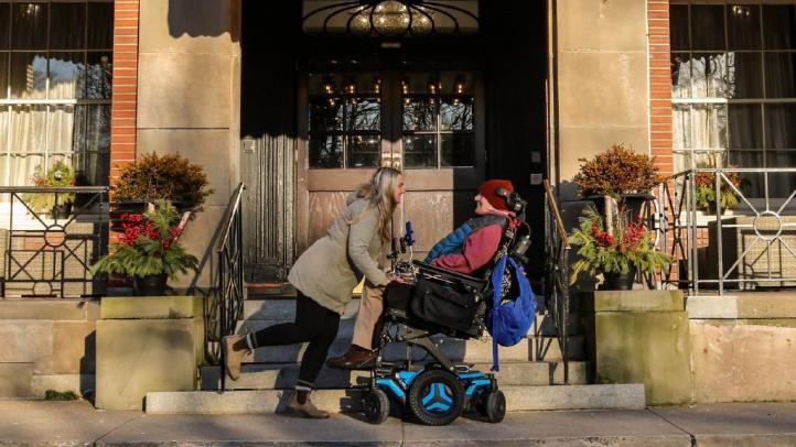 People accessibly visiting the Lord Nelson Hotel in Halifax