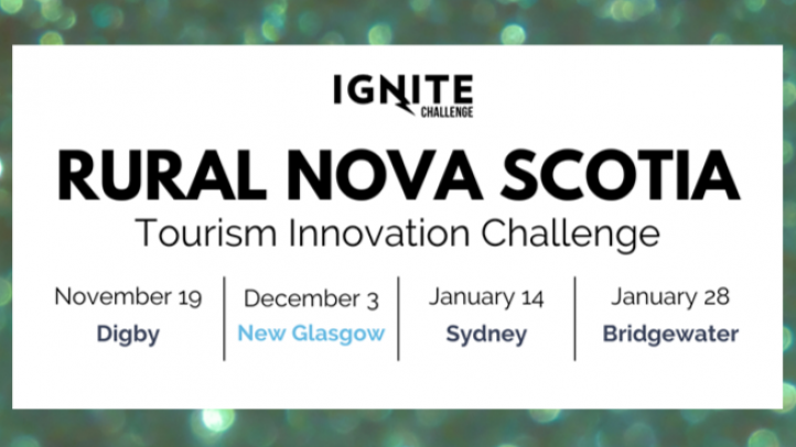 Ignite Rural Nova Scotia Tourism Innovation Challenge poster.