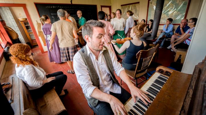 A ceilidh at the Highland Village in Cape Breton.