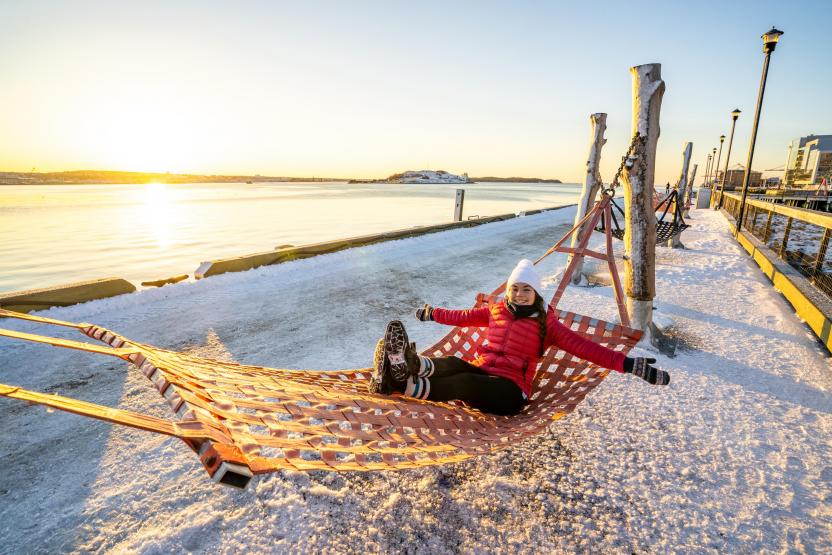 Halifax waterfront winter sunrise