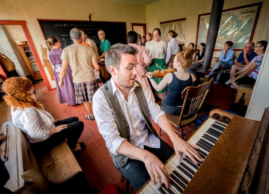 A ceilidh at the Highland Village in Cape Breton.